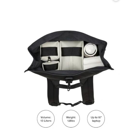 NWT! Rains Rolltop Rucksack W3 Metallic Gray - Unisex - Picture 9 of 14